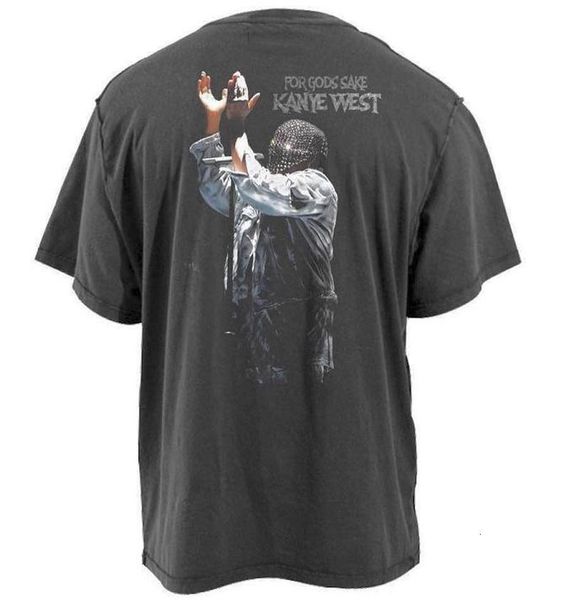 

2021 new kanye west vintage wash character print tee men women fashion loose essentials t shirt o1uu, White