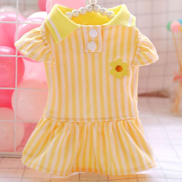 

dog summer thin polo shirt daisy shawl skirt teddy bear pet clothing