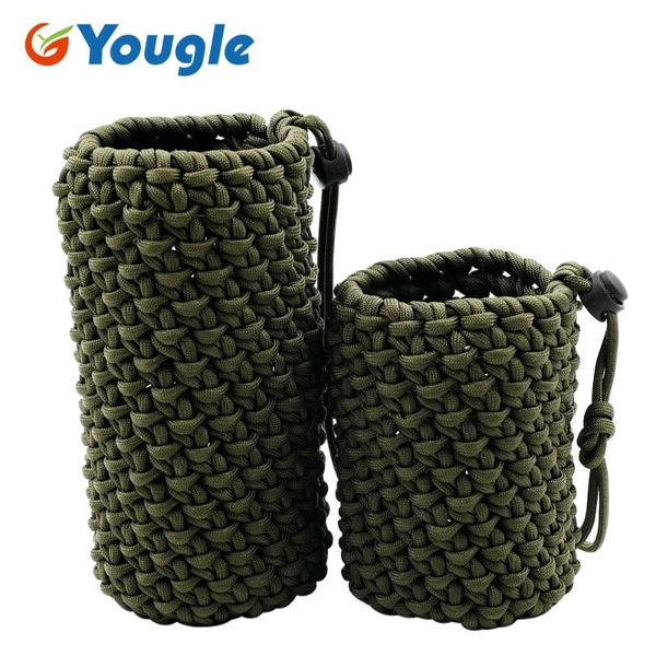 

550 paracord parachute cord water bottle holder carrier vase jardiniere pen container for outdoor emergency survival