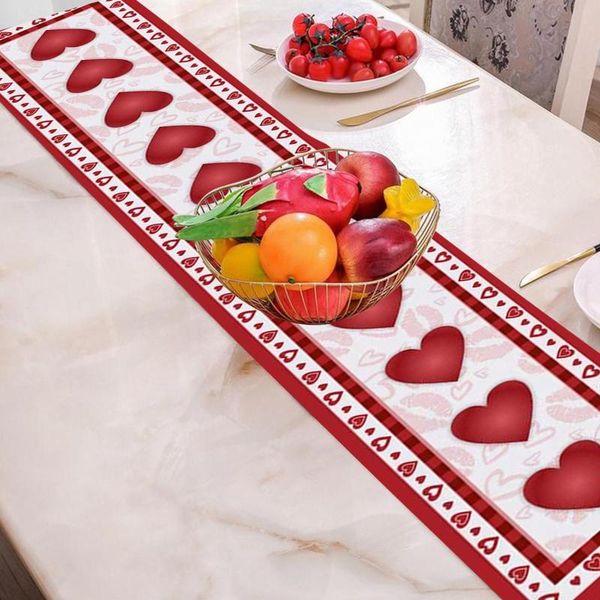 

creative valentine's day polyester cotton printed table flag table decorations