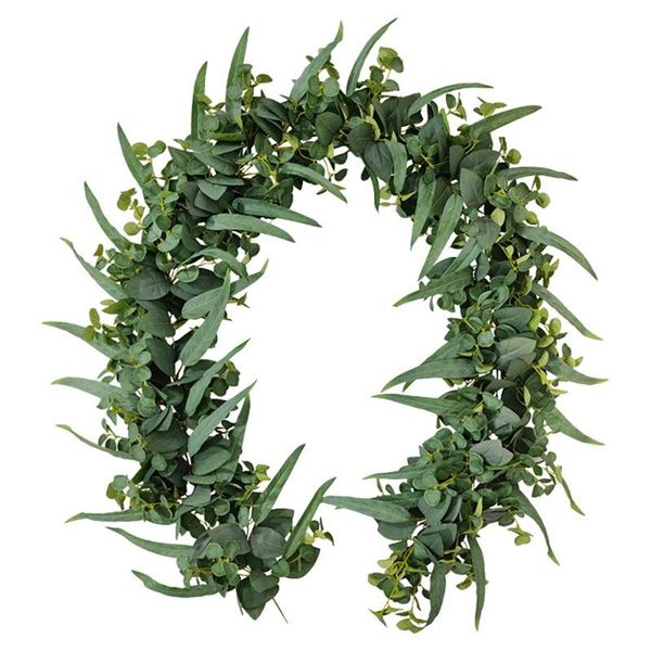 

decorative flowers & wreaths artificial eucalyptus garland vines ivy, wedding backdrop arch wall decor, for doorways table runner indoor out