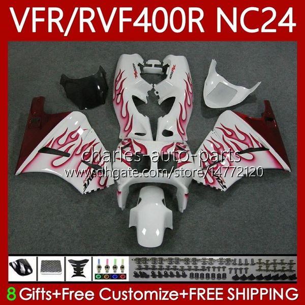 Body Kit для Honda RVF400R VFR400 R NC24 V4 VFR400R 87-88 CUDLEWORK 78NO.51 RVF VFR красный пламя 400 RVFF400 R 400RR 87 88 VFR400RR VFR 400R 1987 1988 мотоцикл