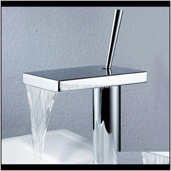 

chrome brass bathroom waterfall basin faucet single hole water mixer ycr4w z0wlc