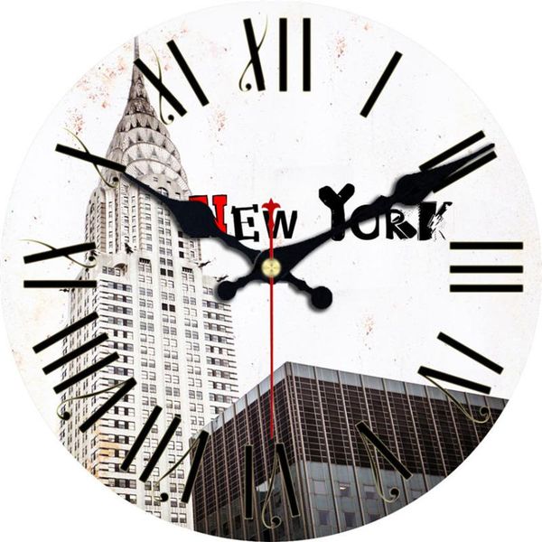

wall clocks shabby chic, york scenery clocks,vintage clock,wall watches home decor,silent clock