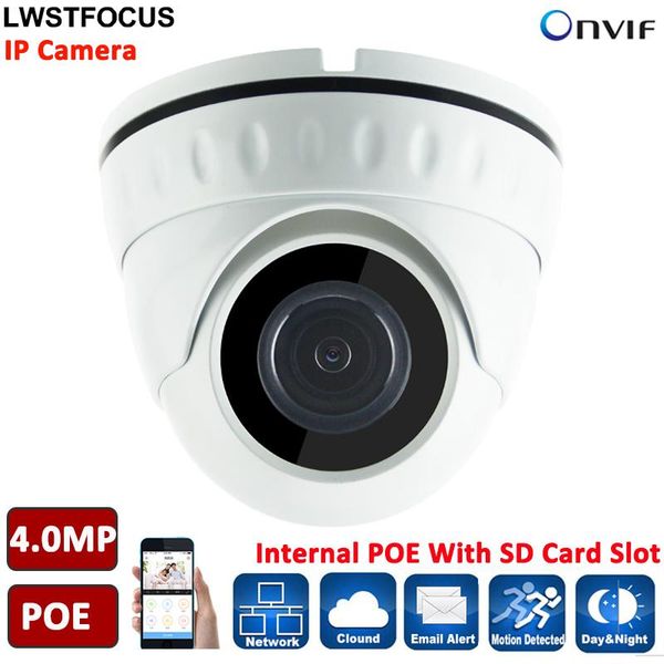 

cameras h.265/264 lwirdns400 4mp network ip camera security ip67 dome poe sd card slot optional onvif 2.4 with wdr ir cut 20m
