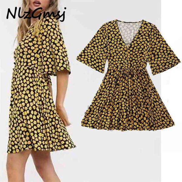 

dres vintage v neck short sleeve boho casual mini dresses woman summer loose vestidos 03 210628, Black;gray