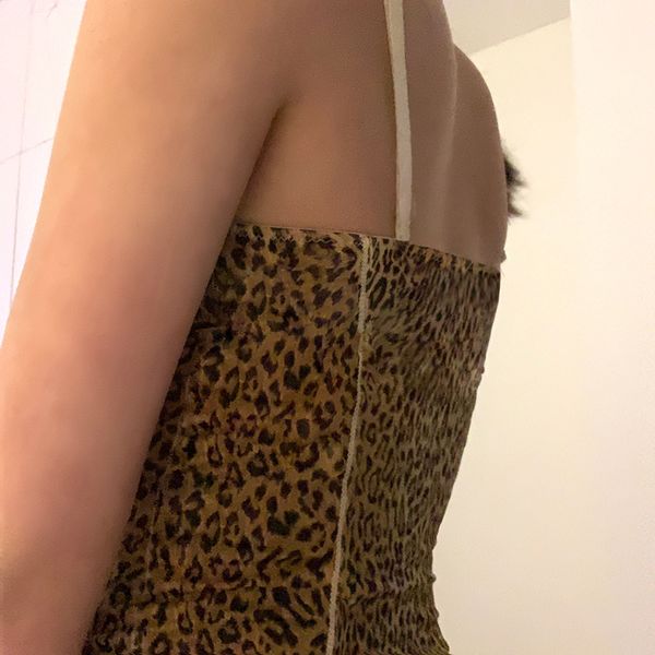 

grunge aesthetics crop for women streetwear leopard print rave outfits tank summer v-neck partywear, White