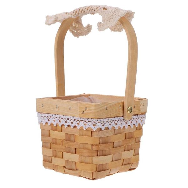 

storage baskets wicker woven flower basket handheld holder