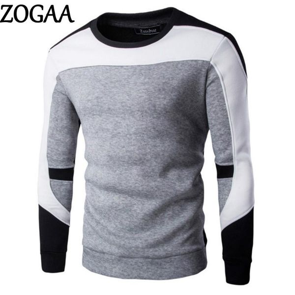 

men's sweaters zogaa spring autumn cotton hip-hop patchwork stitching male casual o neck long sleeve warm sweater men, White;black