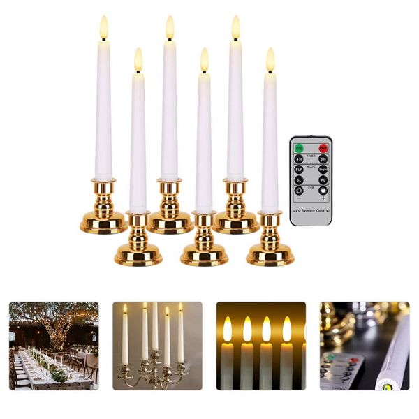 

candles 1 set multi-function long led luminous candle smokeless desktop