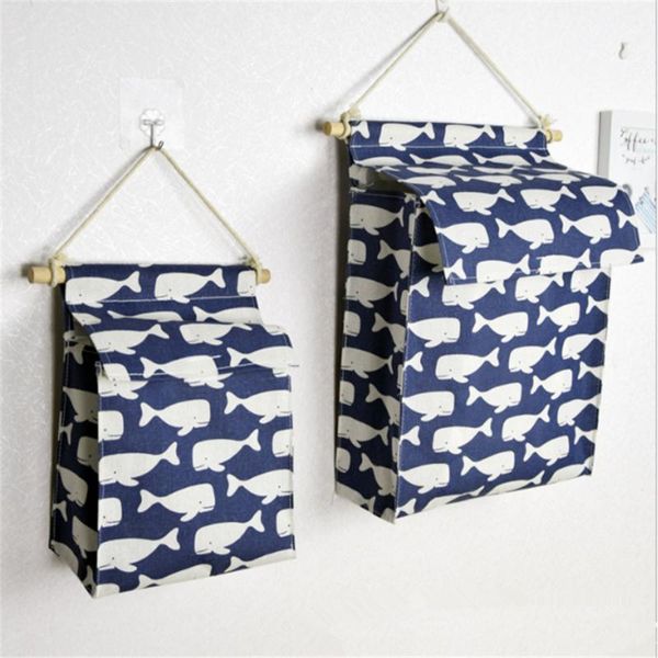 

wall mounted wardrobe organizer hang bag wall pouch cosmetic closet toys storage cotton linen cosmetics hanging bedroom