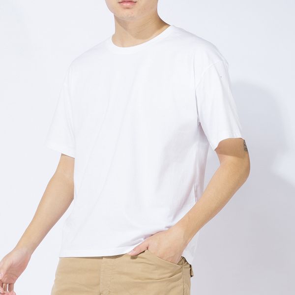 

2021 spring new men's youth trend pure color cotton short sleeve loose round neck t-shirt, White;black