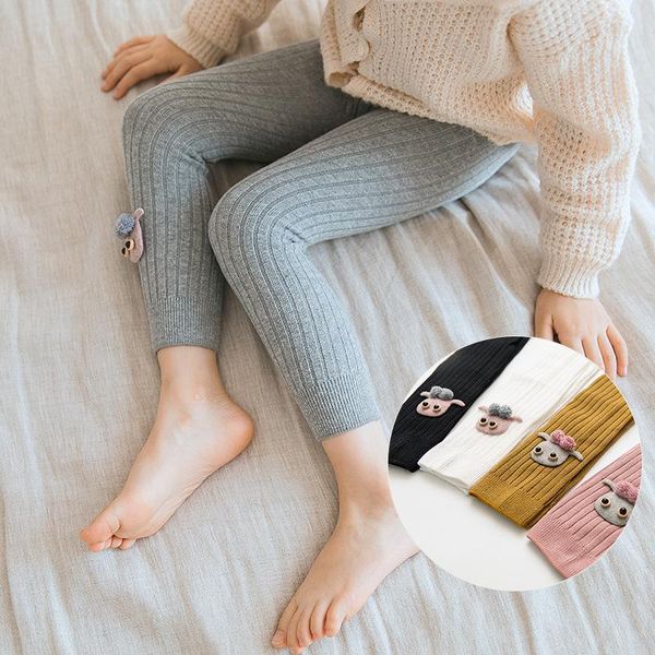 

2021new baby girl stretch leggings spring and autumn kids pants toddler children knitting trousers pink yellow color, Blue