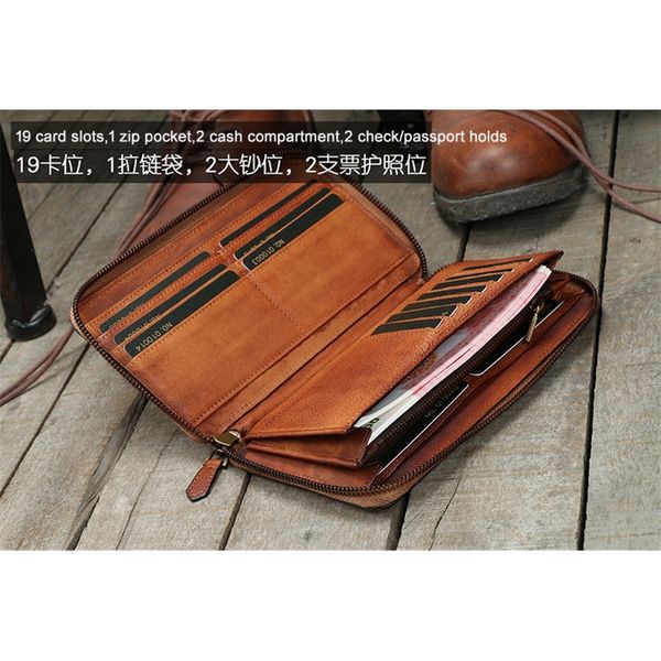 

designer-genuine from men&#39s long leather wallet male clutch clips of zip money around the cardboard cash, Red;black