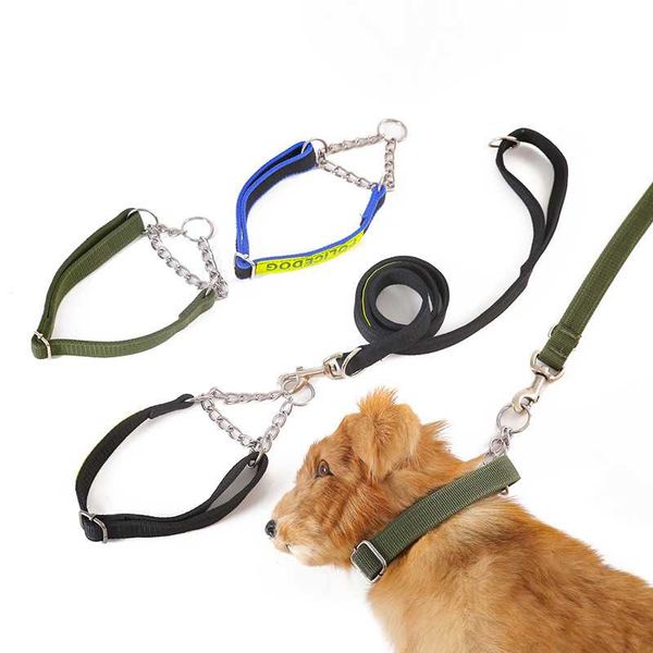 

training dog collar traction rope trainer approved limited slip collar with stainless steel chain effective pet supplies