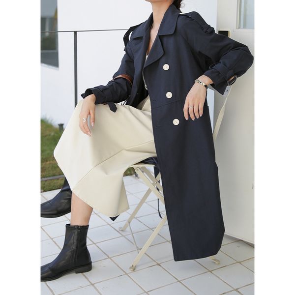 

double coat ladies'clothing mid-spring length waist tm796 jqpj, Tan;black