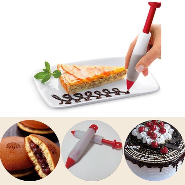 

baking & pastry tools tool grade silicone diy cake cream jam writing pen cookie icing piping nozzles kitchen accessory graffiti
