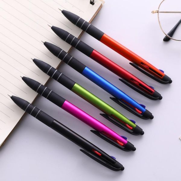 

ballpoint pens 3 in 1 0.5mm multicolor pen creative ink ball for school office writing supplies color touch the screen paint, Blue;orange