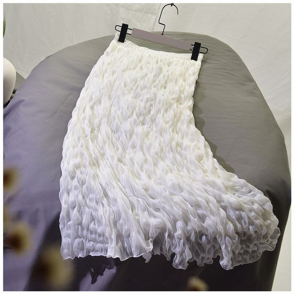 

2021 summer white skirt chic women high waist elegant beige tutu skirts saias jupe nt34, Black