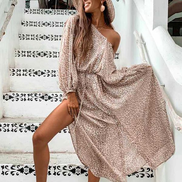 

long sleeve shirt dresses for women side slit leopard print dresses boho dress gypsy loose tunic dresses vestidos, Black;gray