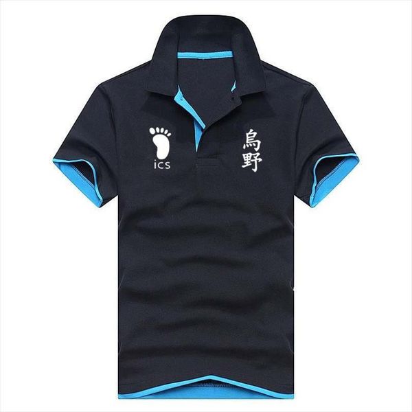 

karasuno lapel mens polo business shirt women summer classic brand clothing short sleeve homme, White;black