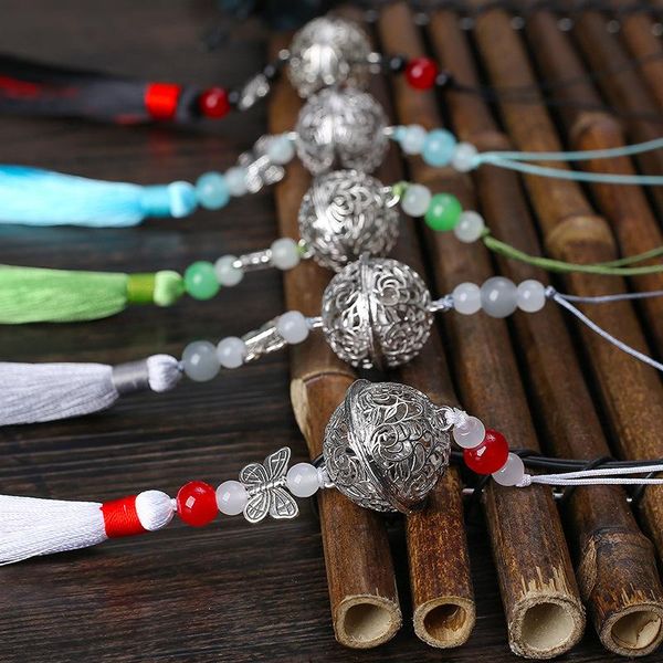 

party favor 1 pcs mo dao zu shi wei wuxian ancient style waist wear silver bell and heart tassel pendant cosplay props decoration