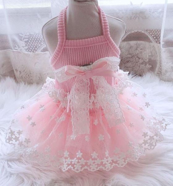 

princess dog cat dress tutu flowers lace design pet puppy skirt spring/summer clothes outfit 5 sizes 2 colours