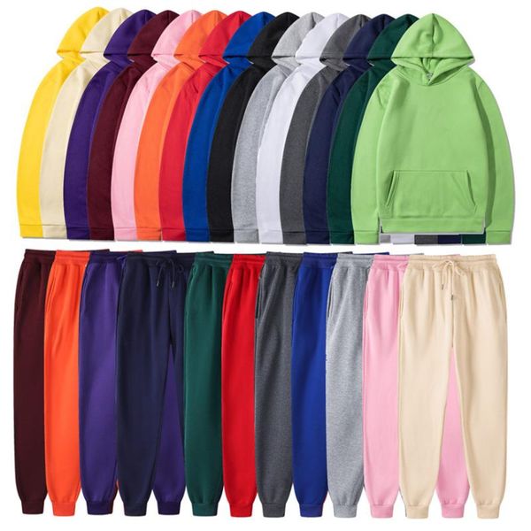 

men's hoodies & sweatshirts 2021 men women fashion solid color autumn winter fleece hip hop hoody male brand casual 15 colors, Black