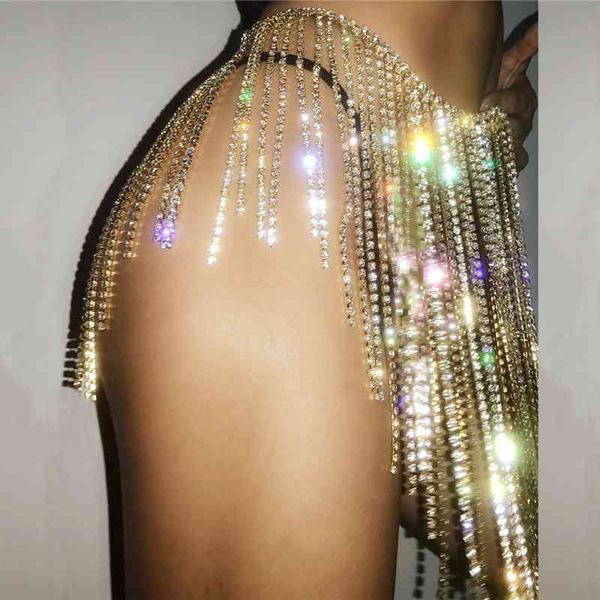 

luxurious crystal short skirt waist chain belly chains fashion rhinestone tassels body jewelry cheerleading bohemia golden charm, Silver