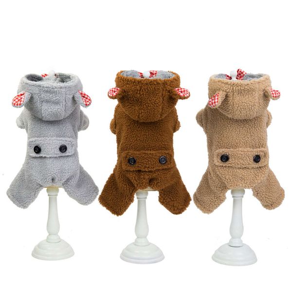 

autumn winter pet dog 19 little bear four leg cotton padded clothing