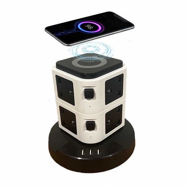 

standard wireless charging vertical british tower socket plug board