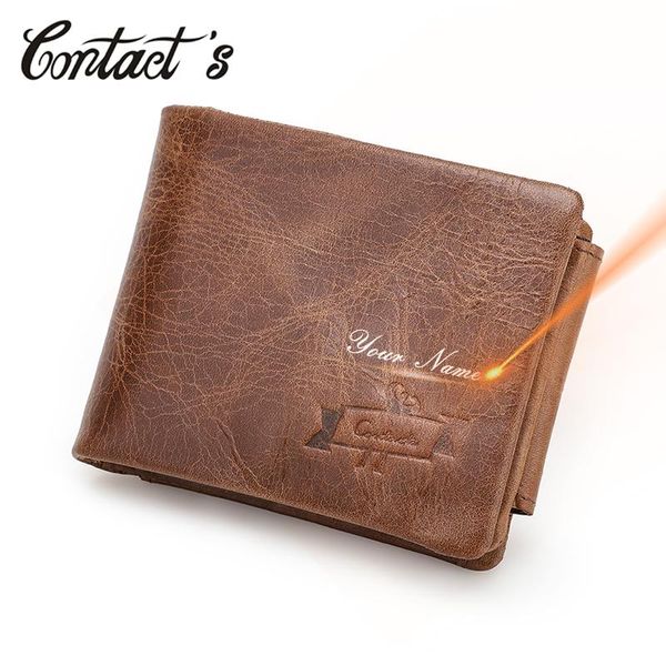 

wallets contact's engraving genuine leather wallet men small coin pocket card holder purse male portfolio money bag short, Red;black