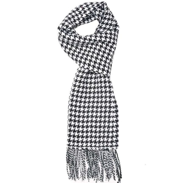 

autumn and winter female male houndstooth man cape all-match design long plaid scarves, Blue;gray