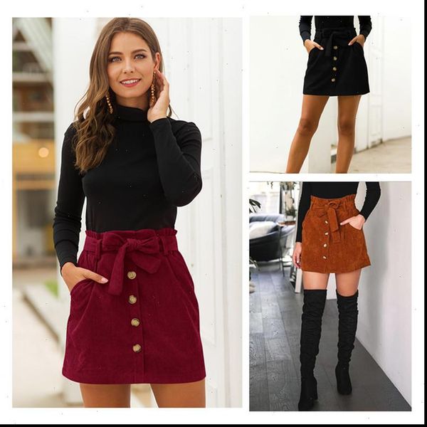 

autumn winter formal high waist women skirt 2020 office lady a line skirts with stretch pockets womens skirt femme, Black
