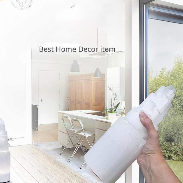 

decorative objects & figurines natural quartz crystal lamp selenite tower reiki home specimen collection healing decor mineral n1z6