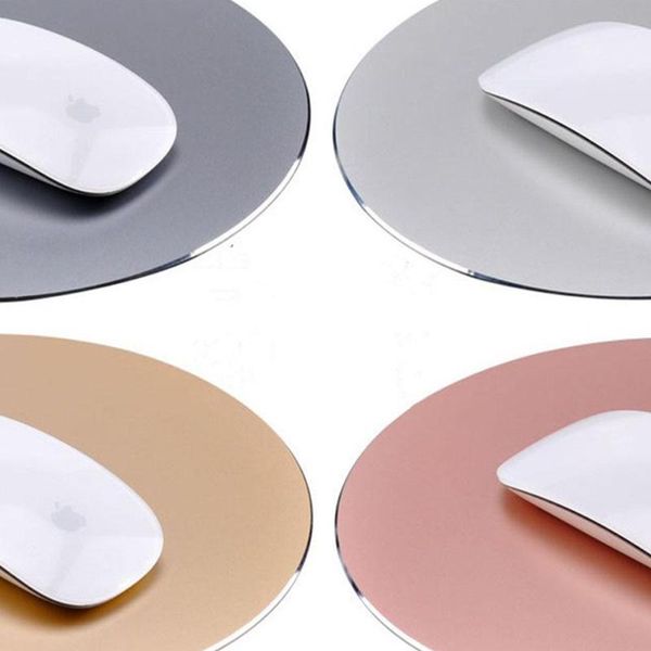 

mouse pads & wrist rests round mat aluminum anti slip alloy bottom gaming pad computer accessories for macbooks and lap