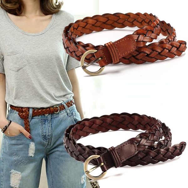 

belts vintage woven knitted for women boho beach style handwoven fashion belt faux leather luxury designer, Black;brown