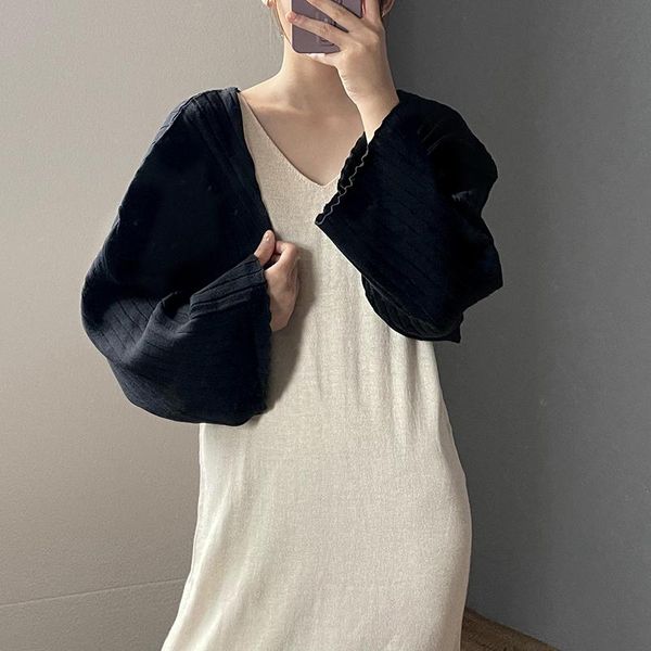 

women's knits & tees 2021 summer ladies cardigan shawl pure cotton soft breathable sun protection coat beautiful air-conditione, White