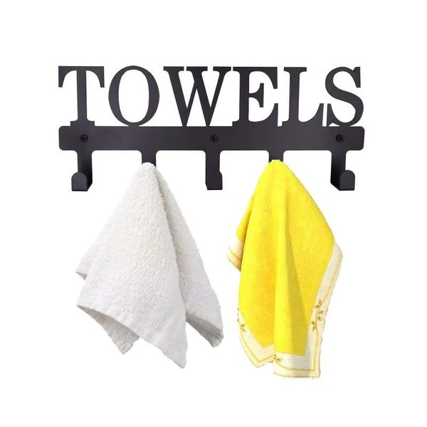 

hooks & rails black towel hook rack holder racks wall-mounted wall mount for home