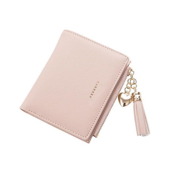 

tassel women wallet small cute short leather wallets zipper purses portefeuille female purse clutch, Red;black
