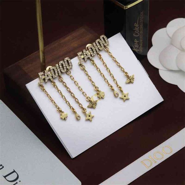 

70% off outlet online family letter earrings new red choker inlaid diamond heavy industry in 2021, Silver