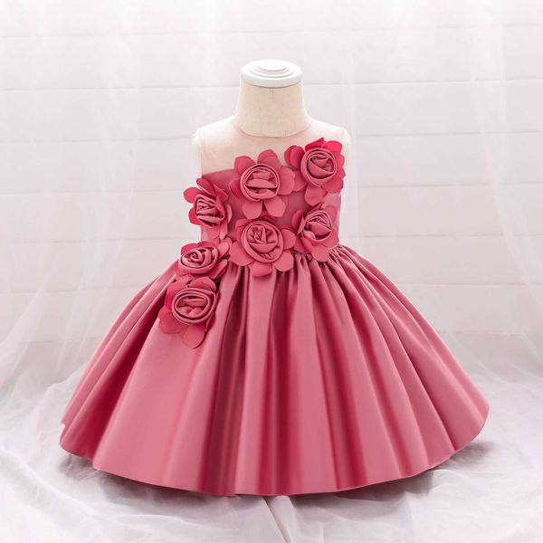 

summer baby boy birthday dress 1 year baby girl party dress princess wedding dress, Red;yellow
