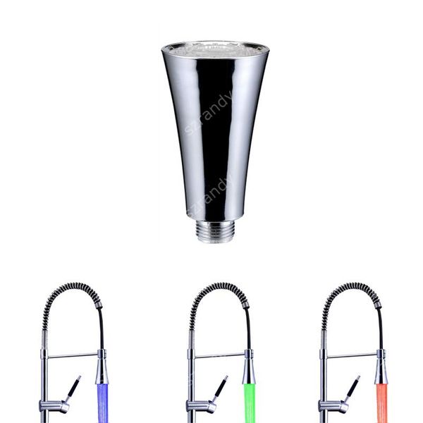 

other faucets, showers & accs ld8009-a2 chrome plated 20mm soft hose connecting led tap nozzle in temperature control type