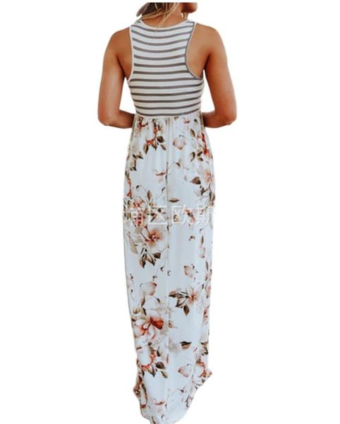 

women's swimwear 2021 summer printed pocket long dress, White;black