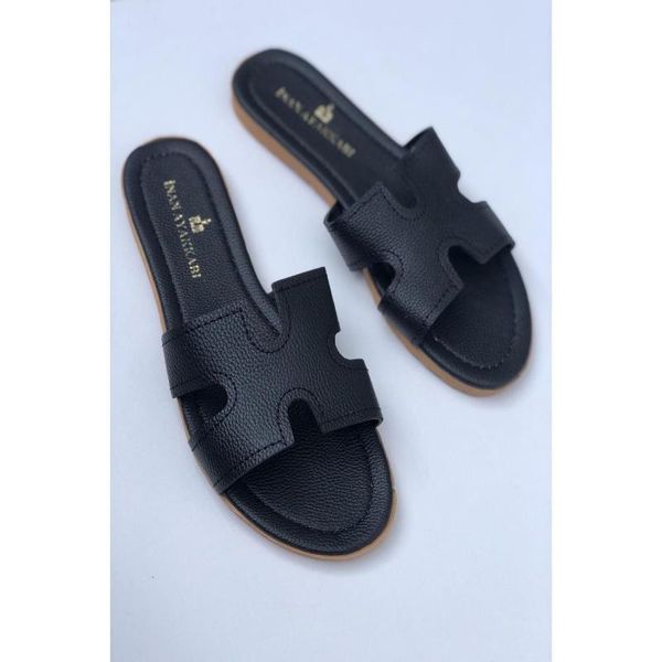 

sandals women h detailed slipper, Black