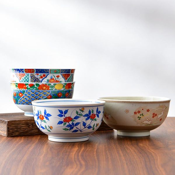 

japanese rice bowl ceramic household personality single handmade retro japanese large kitchen tableware
