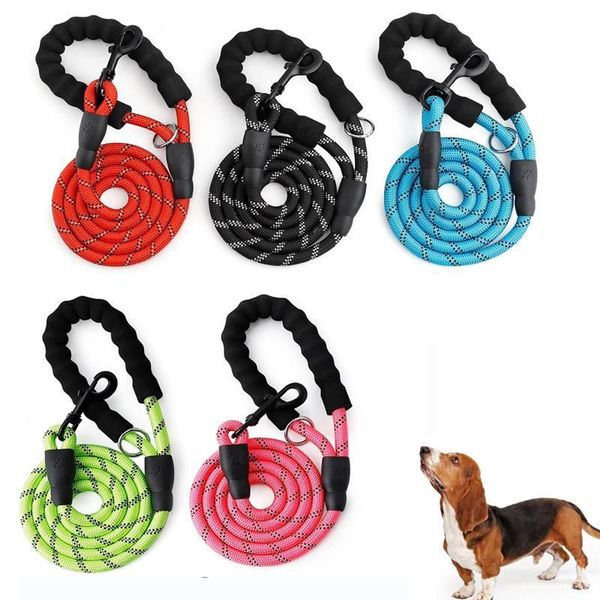 

dog collars & leashes pet durable and reflective nylon traction rope for dogs puppy design soft leash