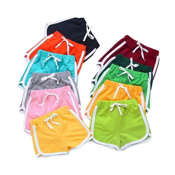 

shorts solid color girls summer fashion soft cotton toddler sweat pants trousers children's active kawaii outfit kids clothes, Black