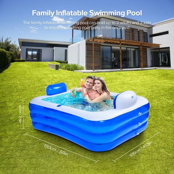

pool & accessories 150m inflatable double bathtub swimming outdoor garden yard home use paddling for family kids adult