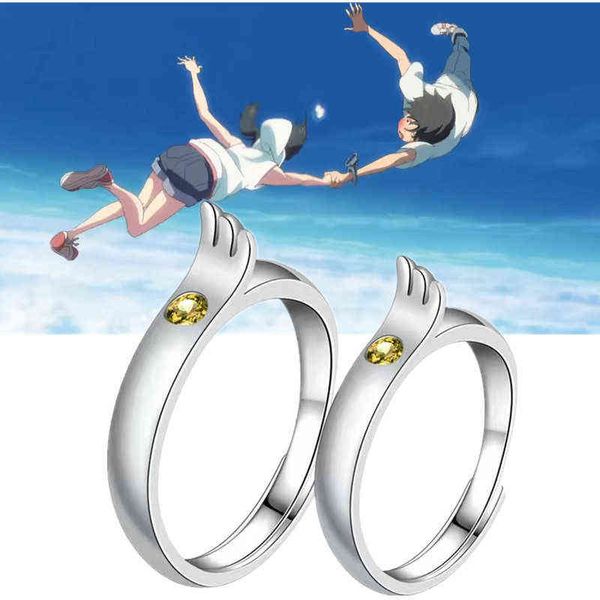 

anime weathering with you rings cosplay morishima hodaka amano hina couple lover ring wedding jewelry gift prop accessories g11256150543, Slivery;golden